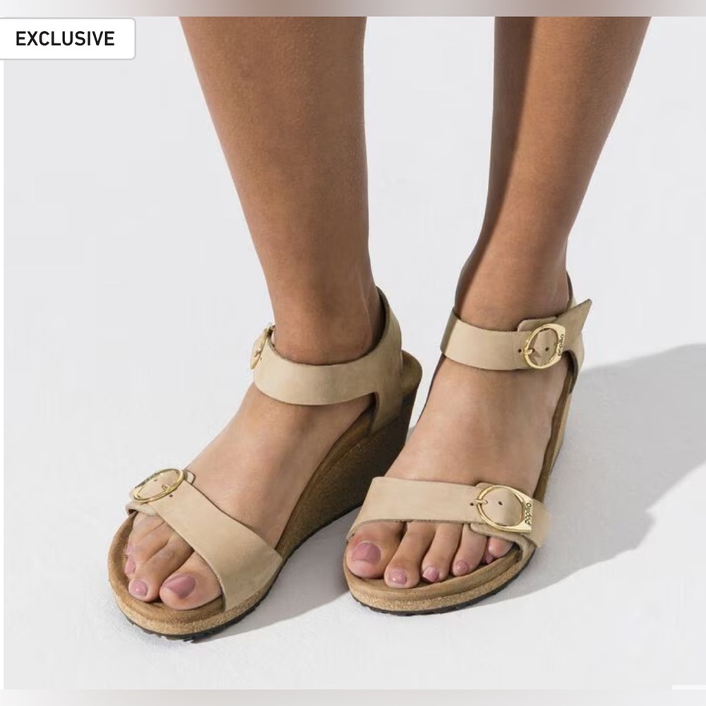 Papillio Tan and Gold Sandals with Adjustable Straps Size 37 women’s US 7